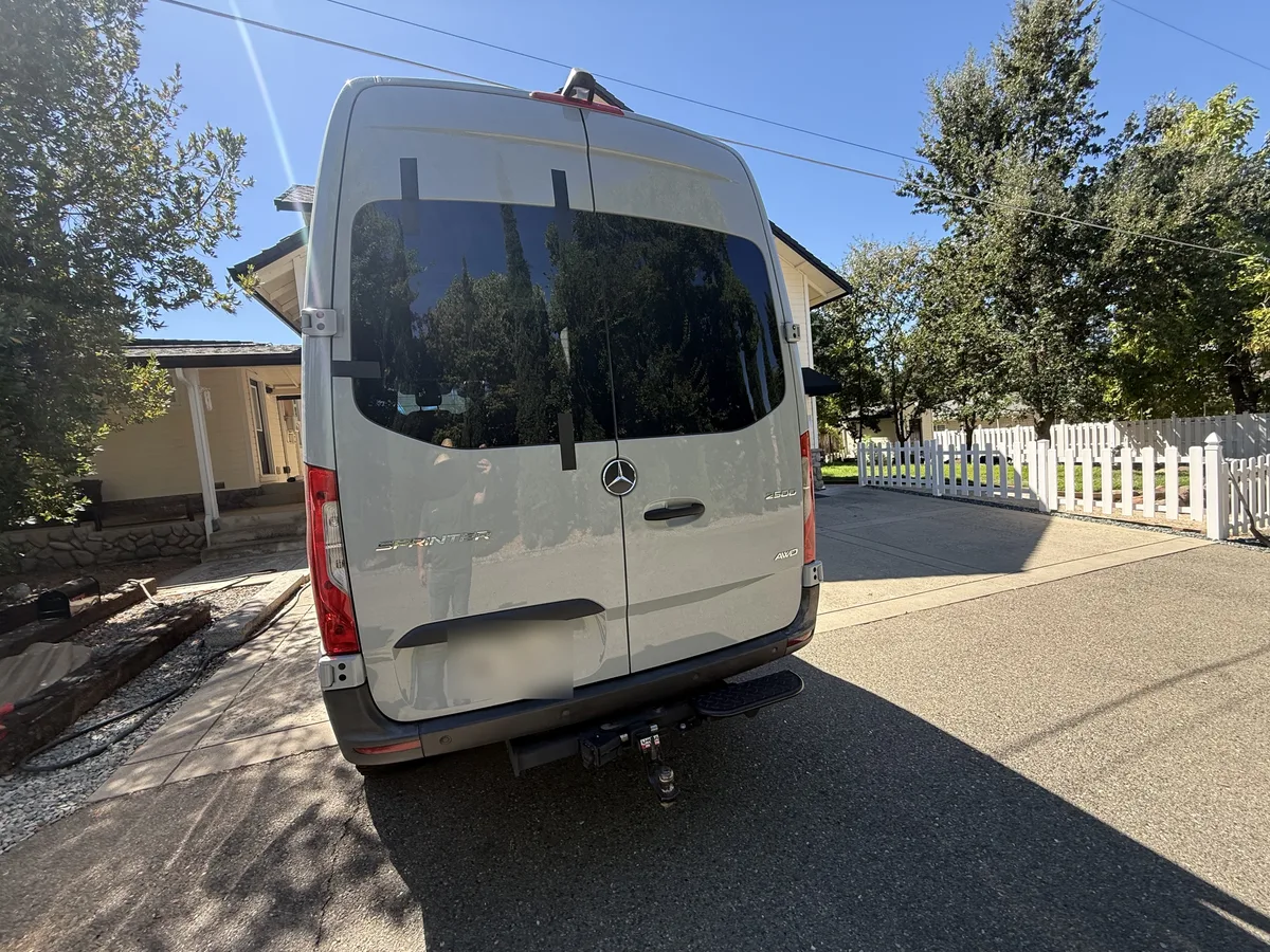 New back glass installed on a 2024 Mercedes Sprinter by Very Smooth Auto Glass